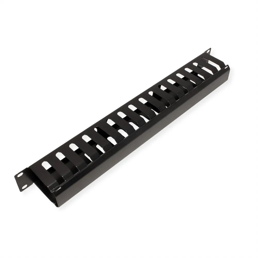 VALUE 19-Zoll-Frontplatte 1 HE mit Rangierkanal 40 x 60 mm, schwarz