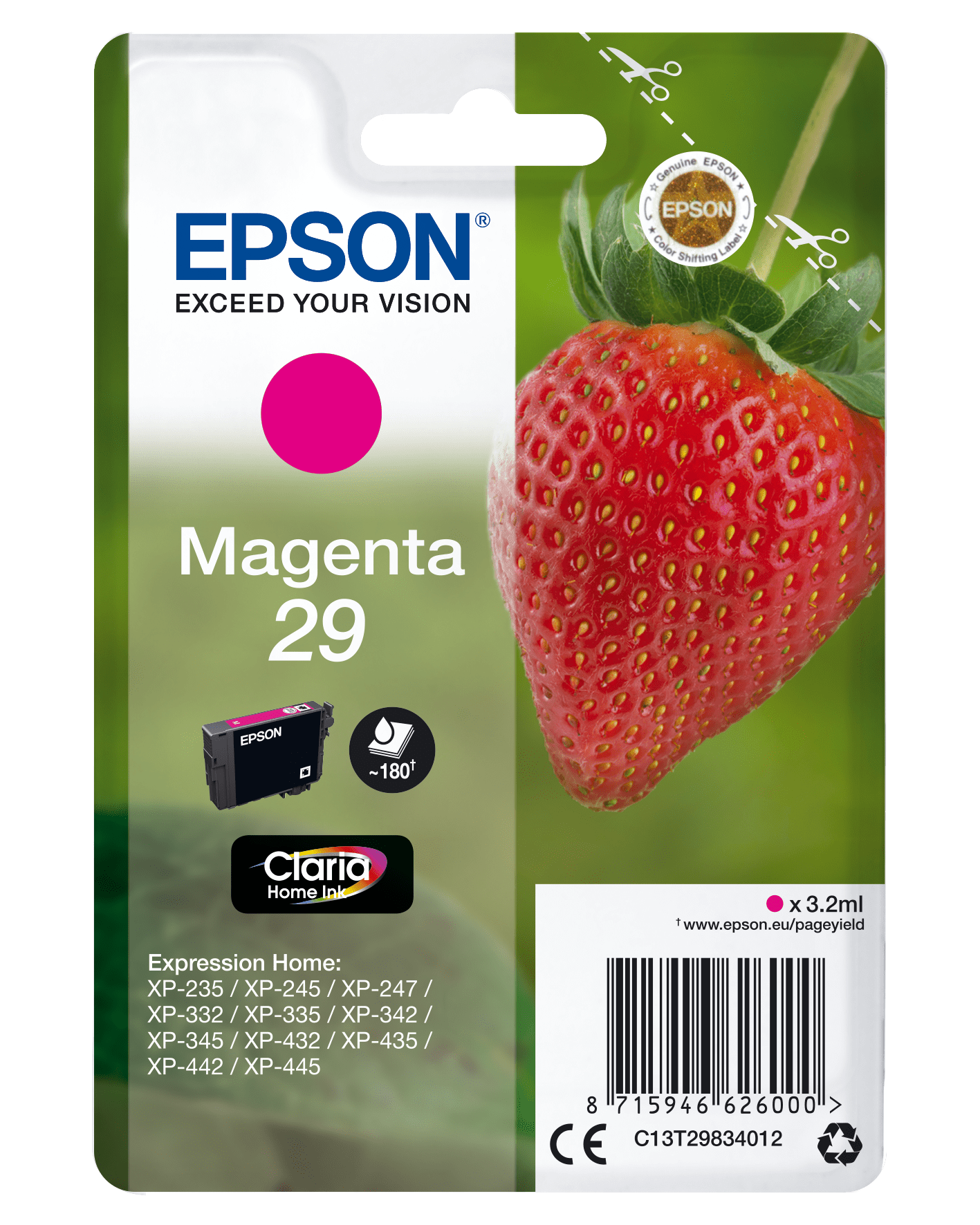 Epson 29 Tinte Erdbeere Single, Standard, magenta