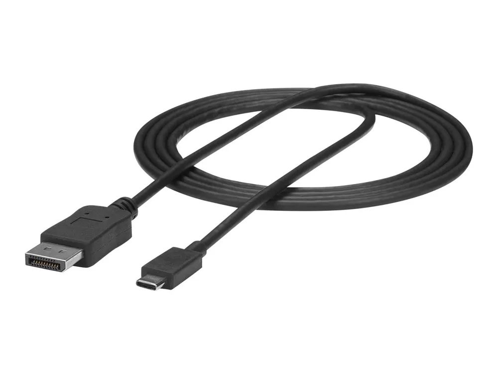 StarTech.com 6ft/1.8m USB C to DisplayPort 1.2 Cable 4K 60Hz, USB-C to DisplayPort Adapter Cable HBR2, USB Type-C DP Alt Mode to DP Monitor Video Cable, Works with Thunderbolt 3, Black - USB-C Male to DP Male - DisplayPort-Kabel - 24 pin USB-C (M)
