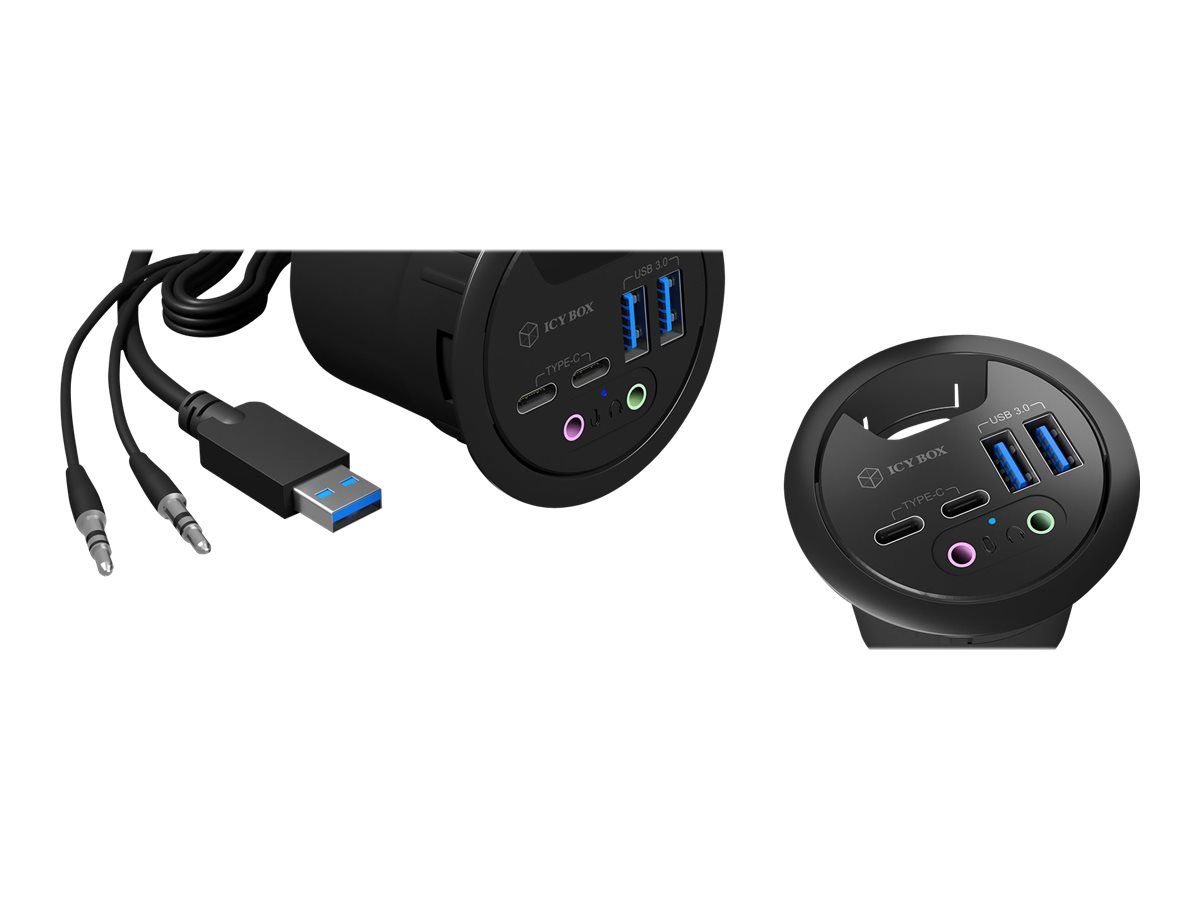 ICY BOX IB-HUB1403B - Hub - 2 x SuperSpeed USB 3.0 + 2 x USB-C
