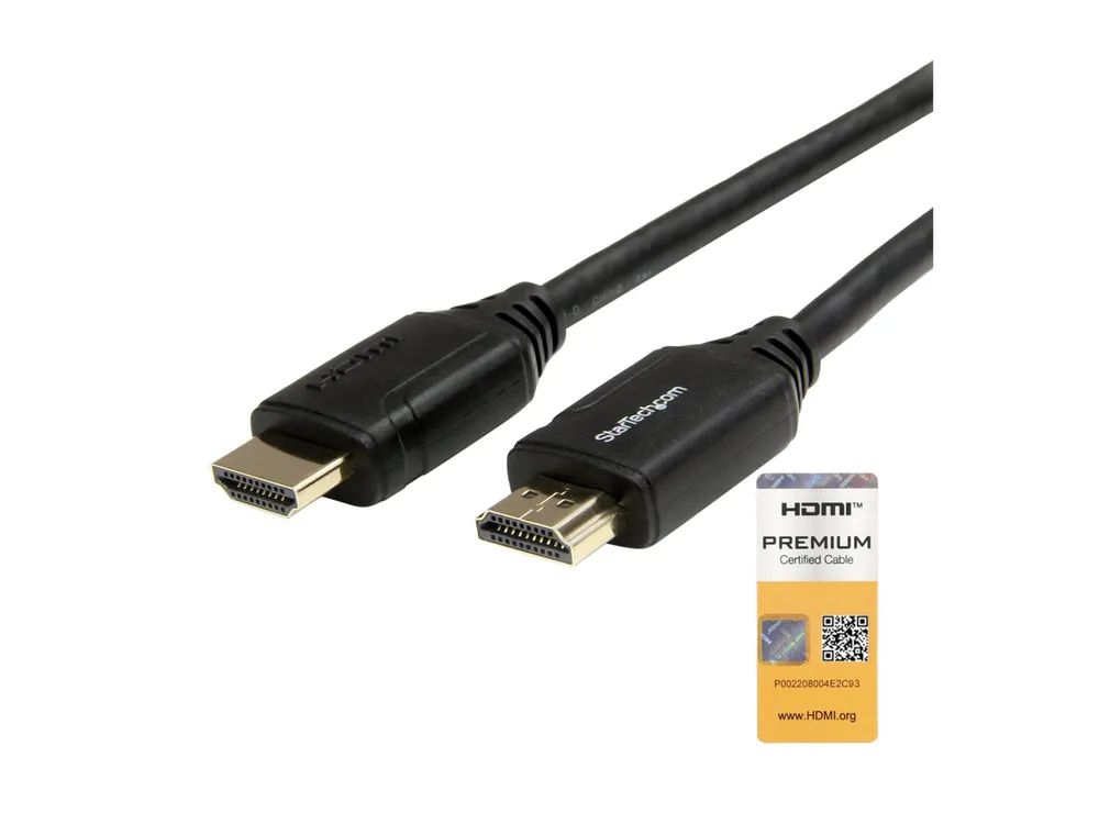 StarTech.com 3m HDMI 2.0 Kabel mit Riegel - 4K 60Hz Premium zertifiziertes High Speed HDMI Kabel mit Ethernet - HDR10, 18 Gbit/s - HDMI Monitorkabel - St/St - Schwarz (HDMM3MLP)