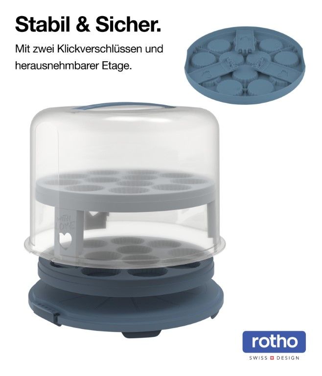 Rotho Tortenglocke XL 26 cm mit Trays FRESH