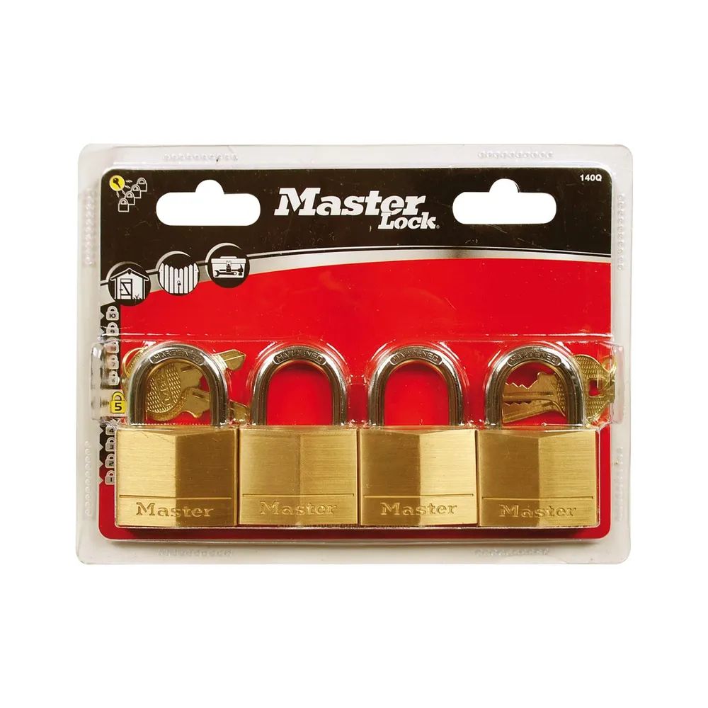 MASTER LOCK Vorhangschloss 140 EURQ Messing, Breite 40 mm, gleichsperrend SB-4