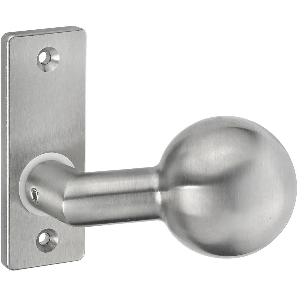 AMF Knopfkurzschild 438 gekröpft, fest, 87 x 32 x 6 mm, Knopf ø 55 mm, Edelstahl