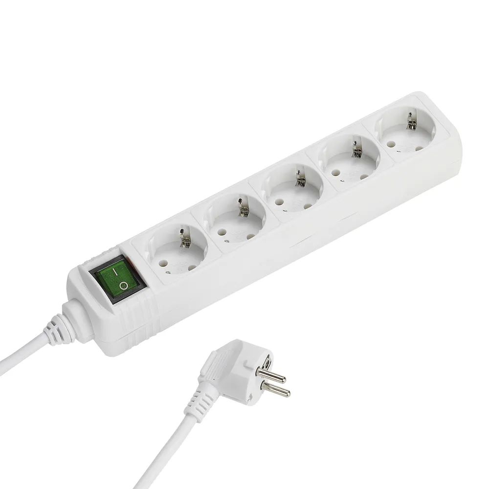 VIVANCO 5-fach Steckdosenleiste mit Schalter, 3m, weiss