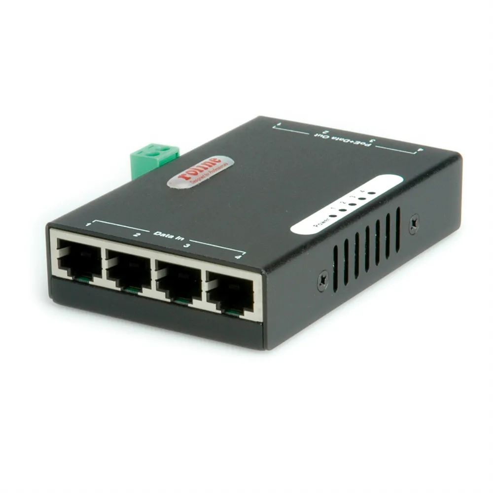 ROLINE Gigabit Ethernet PoE Injektor, 4 Ports