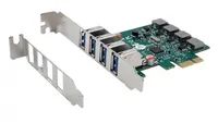Exsys EX-11044 - PCIe - USB 3.2 Gen 1 (3.1 Gen 1) - Weiblich - Full-height / Low-profile - 4x External USB 3.2 Gen 1 A-female - Grün - Silber
