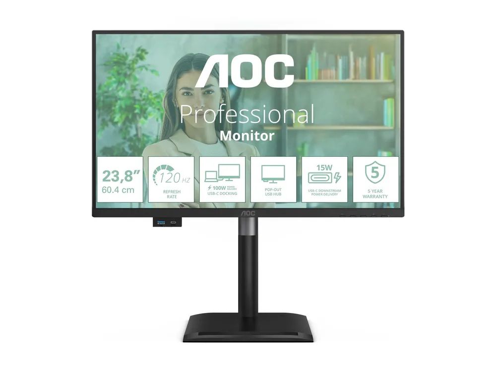 AOC Pro-line 24P4CV - P4 Series - LED-Monitor - USB - 61 cm (24")