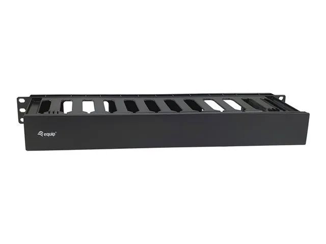Equip Kabelführungsplatte für Schaltschrank - RAL 9005, Schwarz - 1U - 48.3 cm (19")
