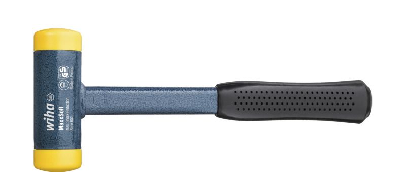WIHA WERKZEUGE Schonhammer rückschlagfrei, mittelhart, Stahlrohrstiel, Rund-Schlagkopf, 40mm