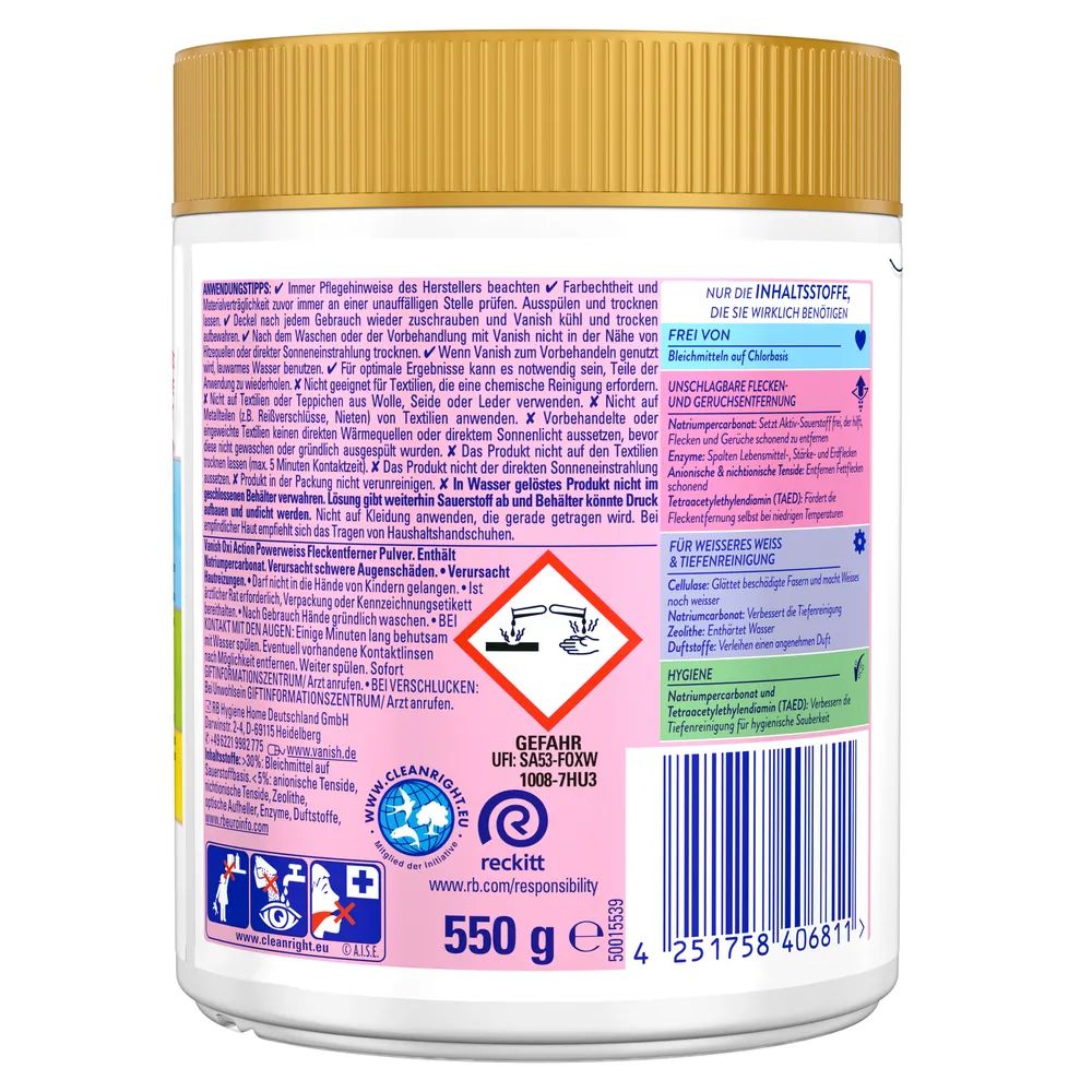 Vanish Gold Pulver Weiss 550g        