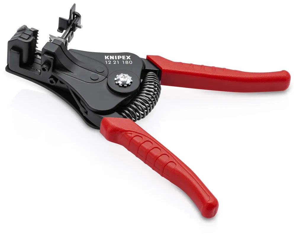 KNIPEX Abisolierzange mit Formmessern mit Kunststoff-Griffhüllen schwarz lackiert 180 mm