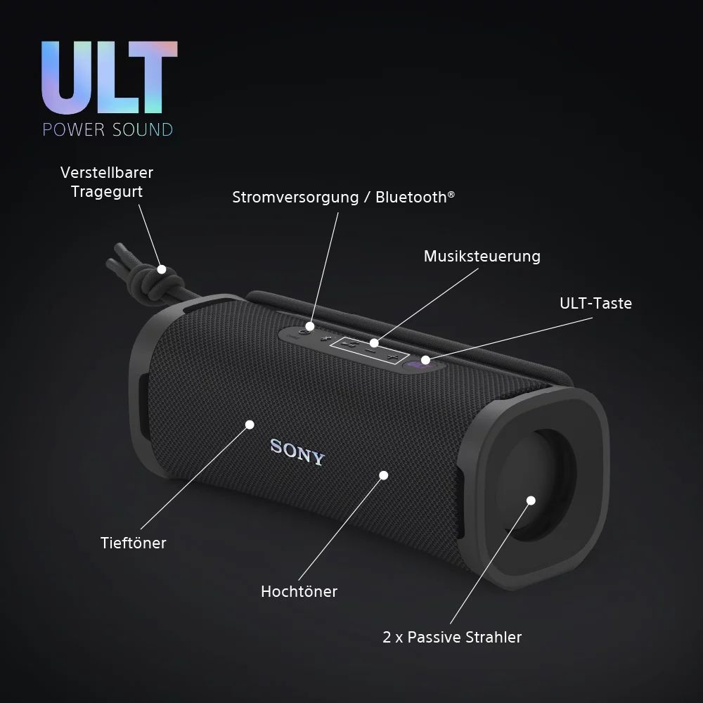 Sony ULT Field 1 - Bluetooth Lautsprecher, schwarz