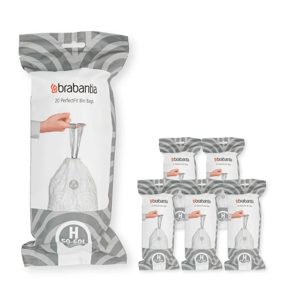 Brabantia Müllbeutel, Online Exlusive PerfectFit Beutel 50-60 L (H) Multipack 120Stk,6x20