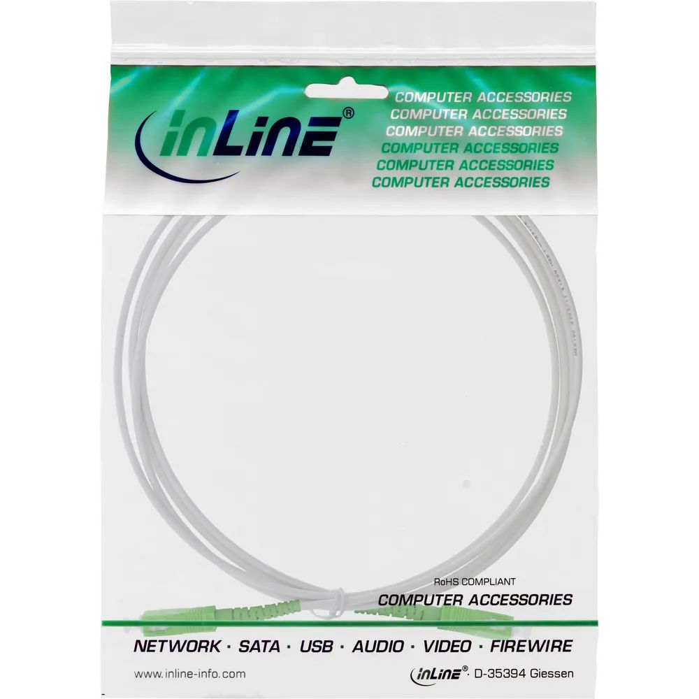 InLine LWL Simplex Kabel - FTTH - SC/APC 8° zu SC/APC 8° - 9/125µm - OS2 - 15m