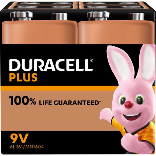 Duracell 9 VOLT BLOCK PLUS / DURACE MN 1604/4STK LR61 9V 142305