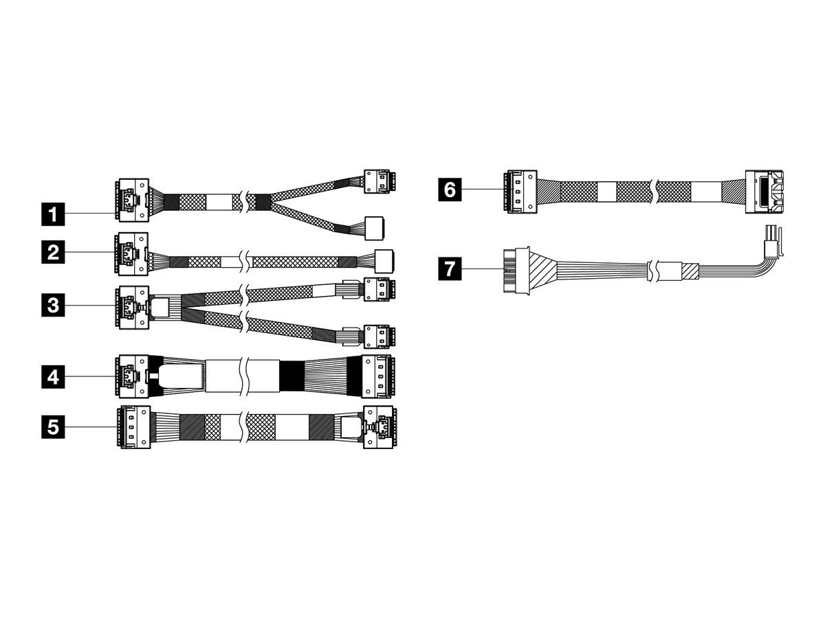 Lenovo ThinkSystem SR650 V3 2.5* Chassis Front BP2 SAS/SATA Cable Kit