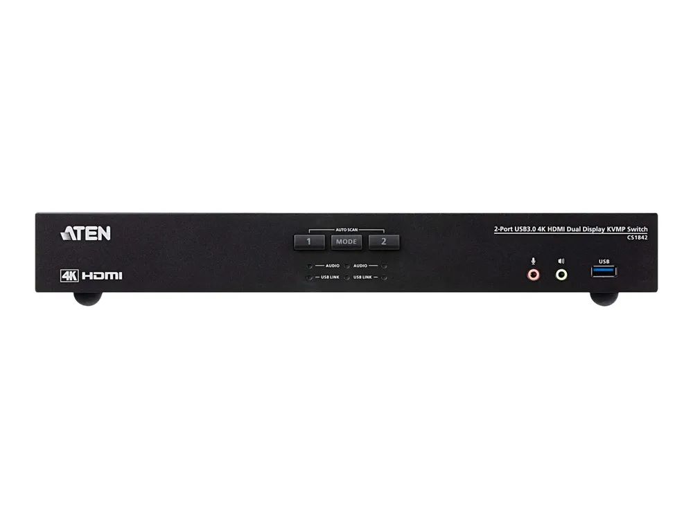 ATEN CS1842 - 4096 x 2160 Pixel - 4K Ultra HD - Rack-Einbau - 3,17 W - 1U - Schwarz