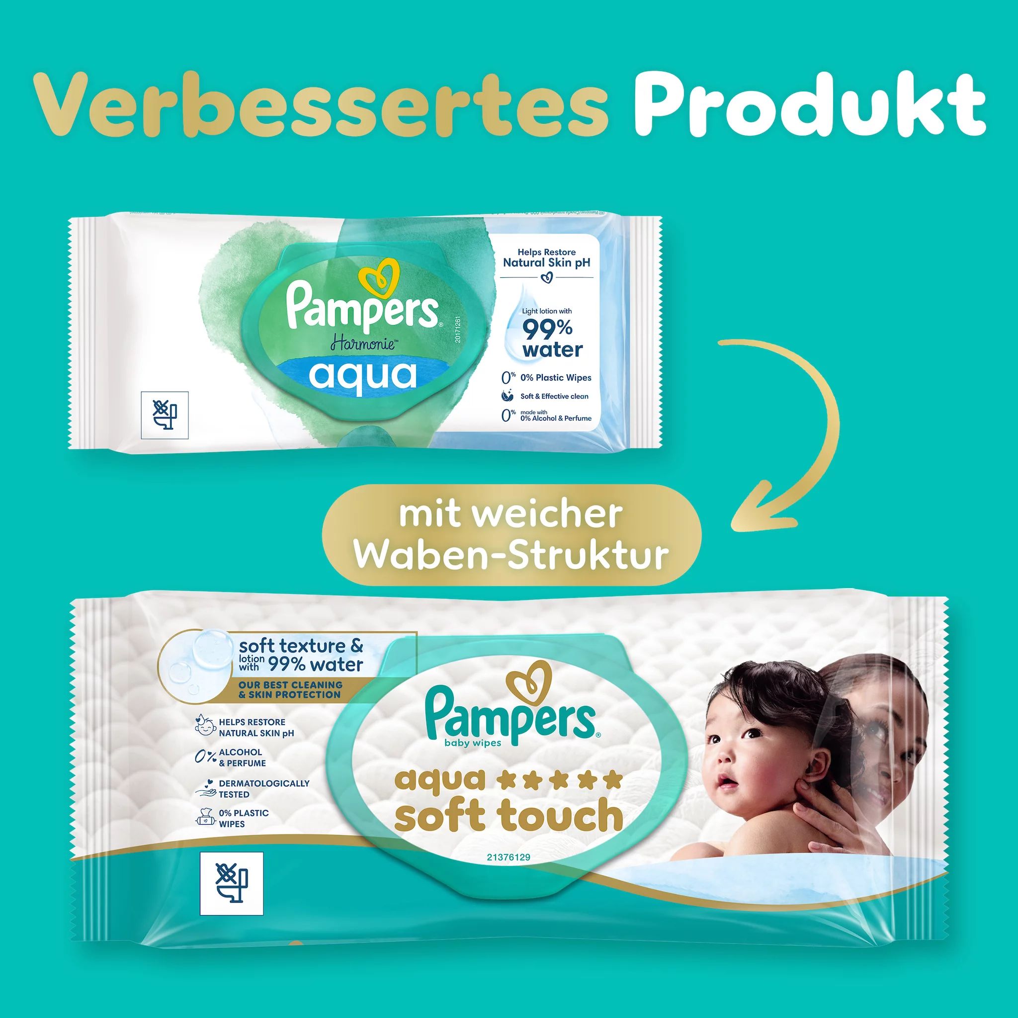 Pampers Feuchte Tücher Aqua Soft touch 18x