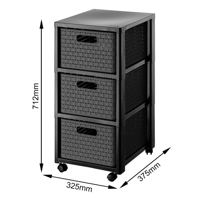 Rotho Tower 3 x A4 mit Rollen COUNTRY