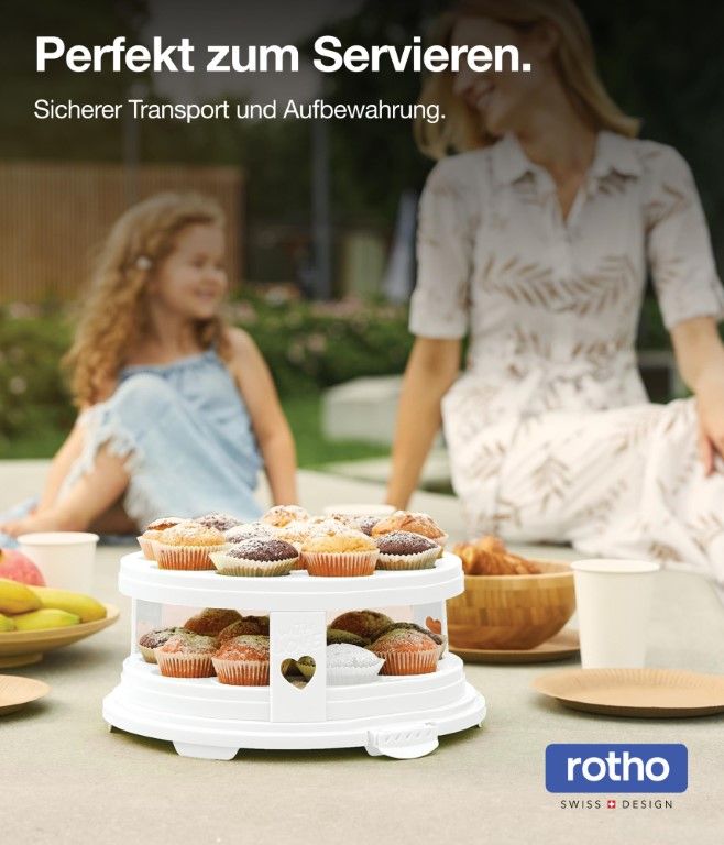 Rotho Tortenglocke XL 26 cm mit Trays FRESH