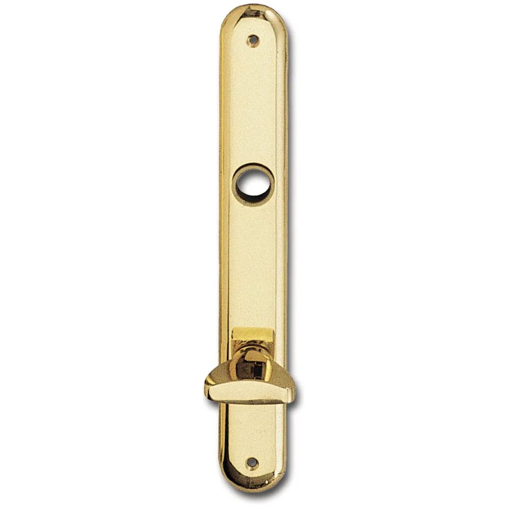 Grundmann Langschild ELEGANT, WC 90, m. Drehknopf, Messing poliert