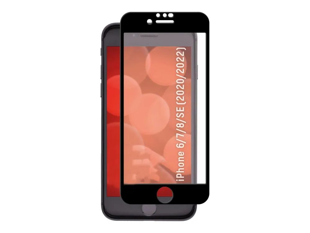 DISPLEX Real Glass - Bildschirmschutz für Handy - 3D - Glas - Rahmenfarbe schwarz - für Apple iPhone 6, 7, 8, SE (2. Generation)