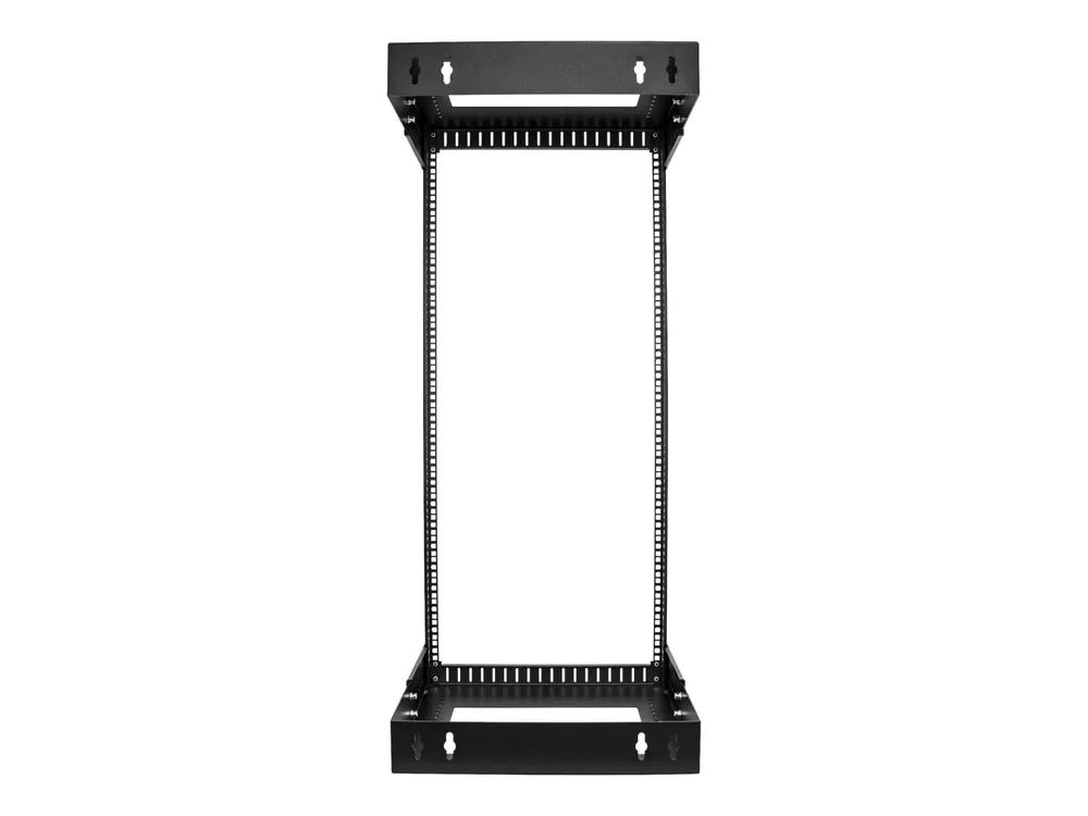 StarTech.com 24HE Netzwerkschrank 19 Zoll für Wandmontage - Einstellbare Tiefe 30 - 50 cm - 2 Pfosten Open Frame Serverschrank/Wandrack/Server rack - Käfigmuttern & Schrauben (RACK-24U-20-WALL-OA)