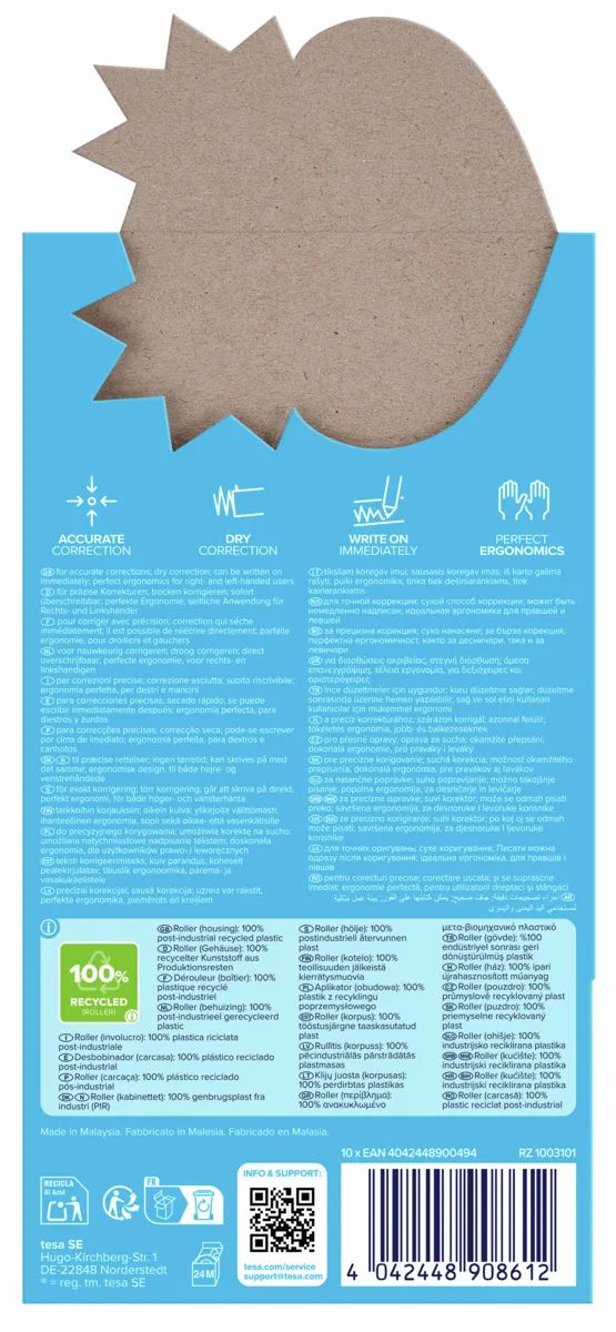 Tesa Roller Korrigieren ecoLogo Seitwärtsroller Display