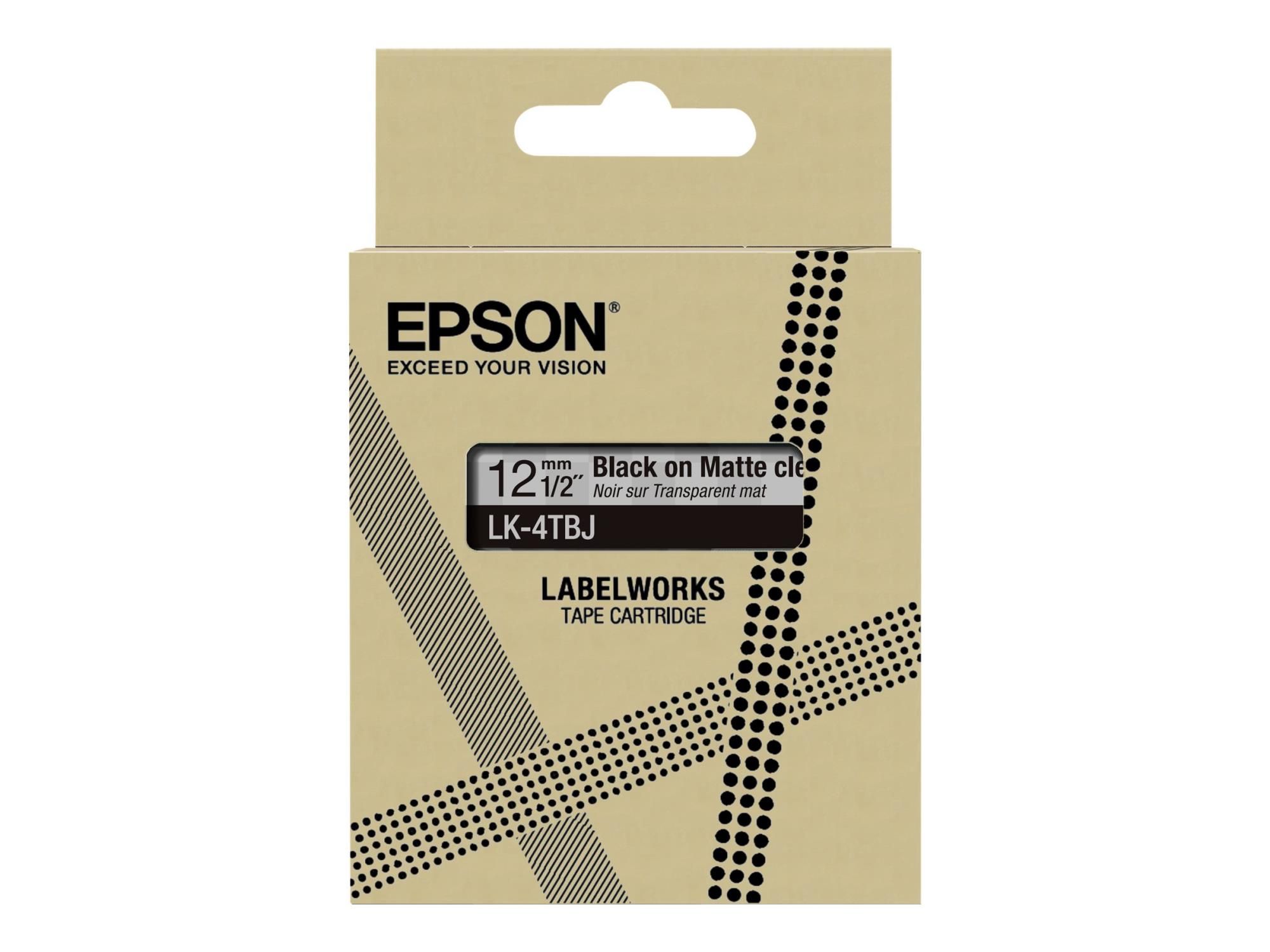 Epson Matte Clear/Black 12mm LK-4TBJ
