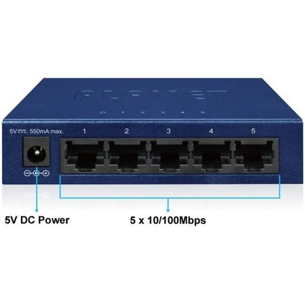 Planet 5-PORT SWITCH MET.GEH. KLEIN / PLANET FSD-503 10/100MBIT PL-FSD-503(V5)
