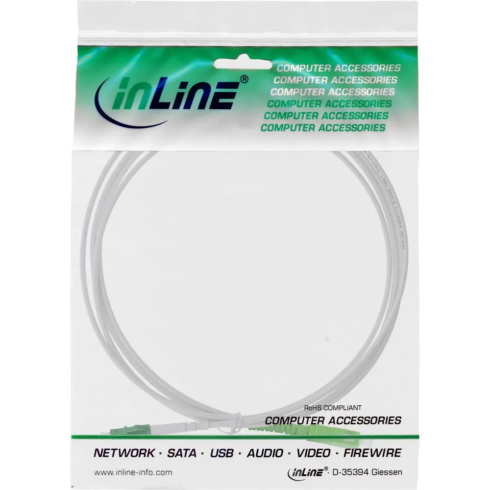 InLine LWL Simplex Kabel - FTTH - LC/APC 8° zu SC/APC 8° - 9/125µm - OS2 - 1m