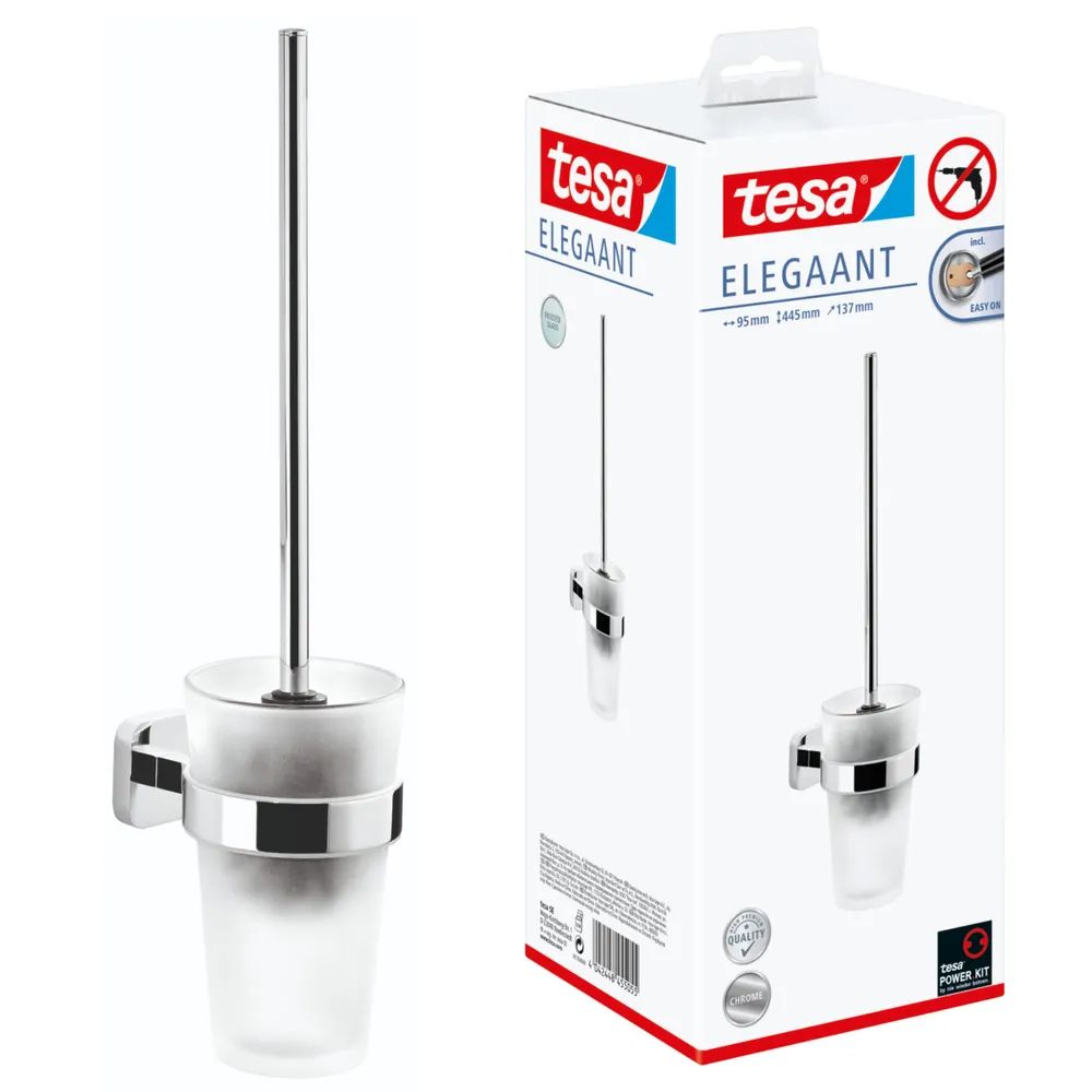 tesa® ELEGAANT WC-Bürstengarnitur–mit Klebelösung