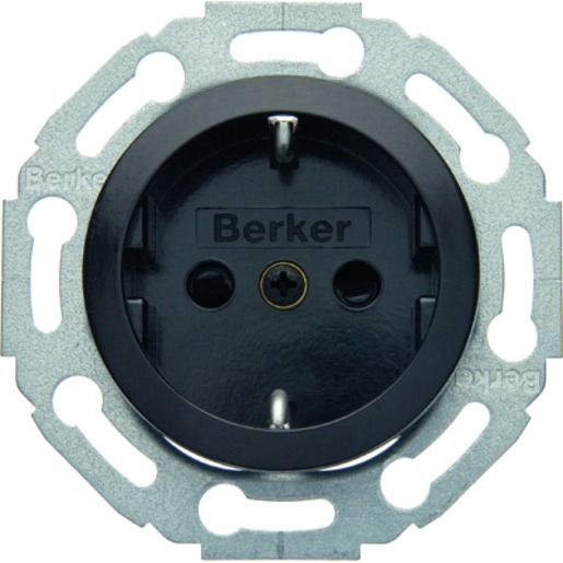 Berker SCHUKO M.KINDSCH.GLAS SCHWARZ / BERKER 475501