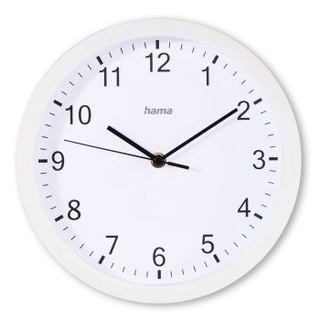 Hama Wanduhr "Elba", Ø 25 cm, ohne Ticken, Weiß