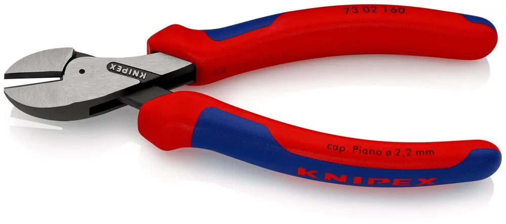 KNIPEX X-Cut® Kompakt-Seitenschneider hochübersetzt mit Mehrkomponenten-Hüllen schwarz atramentiert 160 mm