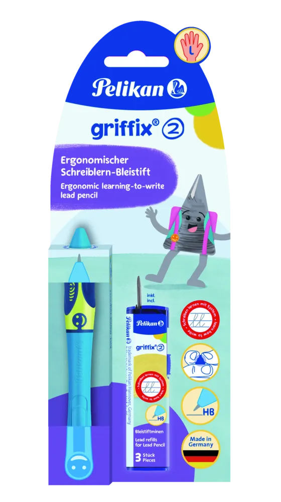 Pelikan griffix® Bleistift für Linkshänder, Neon Fresh Blue