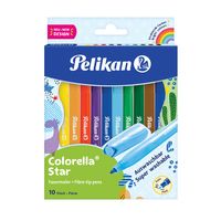 Pelikan 822299 - 10 Farben - Schwarz - Blau - Braun - Grün - Hellblau - Hellgrün - Orange - Violett - Rot - Gelb - Rundspitze - 0,6 mm - Gemischte Farben - 10 Stück(e)