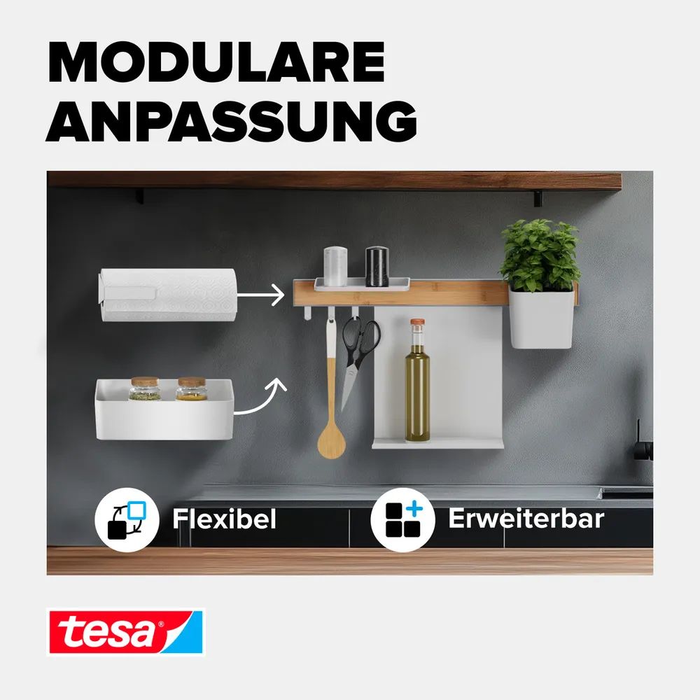 tesa® Organizer, Kunststoff, Aufbewahrungsbox mit Adapter