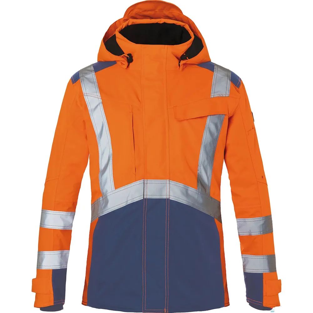 KÜBLER Hardshell-Warnschutzjacke Reflectiq orange/dunkelblau S