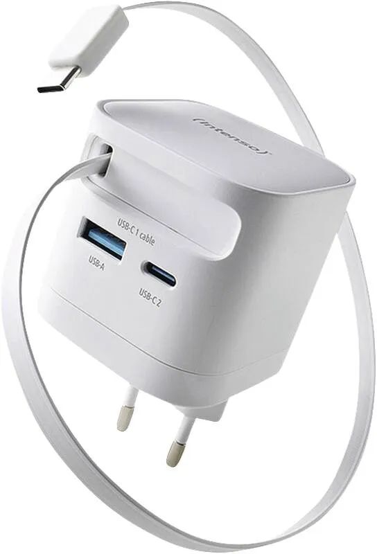Intenso Compact Fast Charger 65W USB-C/USB-A White
