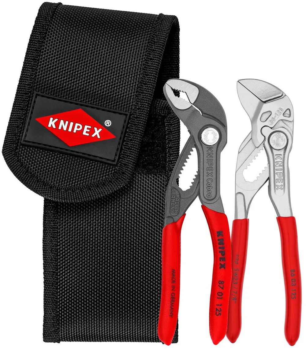 KNIPEX Mini-Zangenset in Werkzeuggürteltasche 1 x 87 01 125, 1 x 86 03 125 160 mm