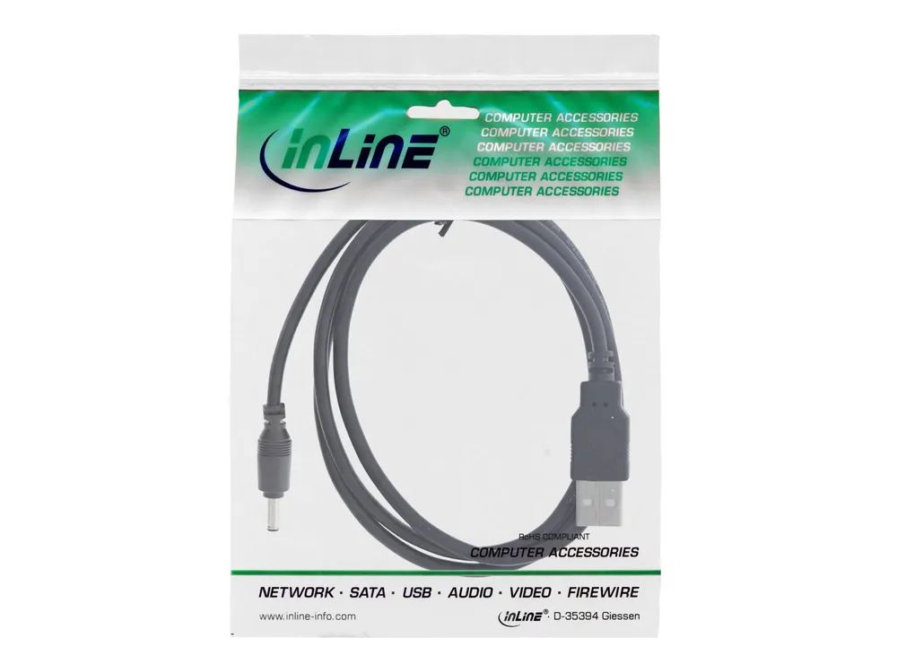InLine USB DC Stromadapterkabel - USB A Stecker zu DC 4,0x1,70mm Hohlstecker