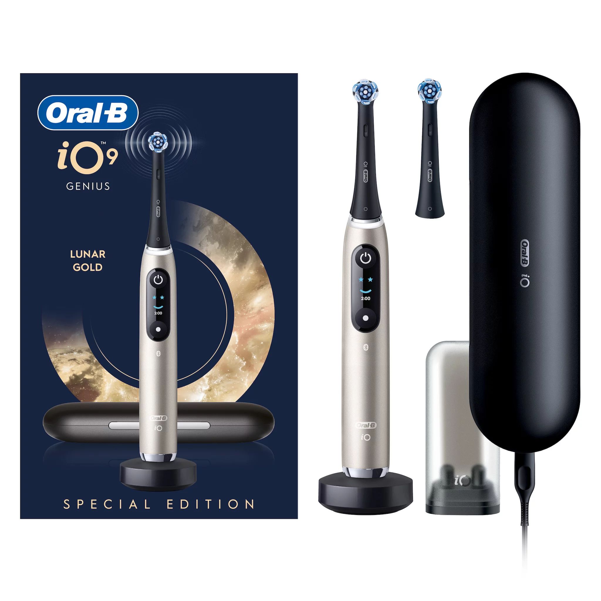 Oral-B iO Series 9 Gold Special Edition mit schwarzen Aufsteckbürsten