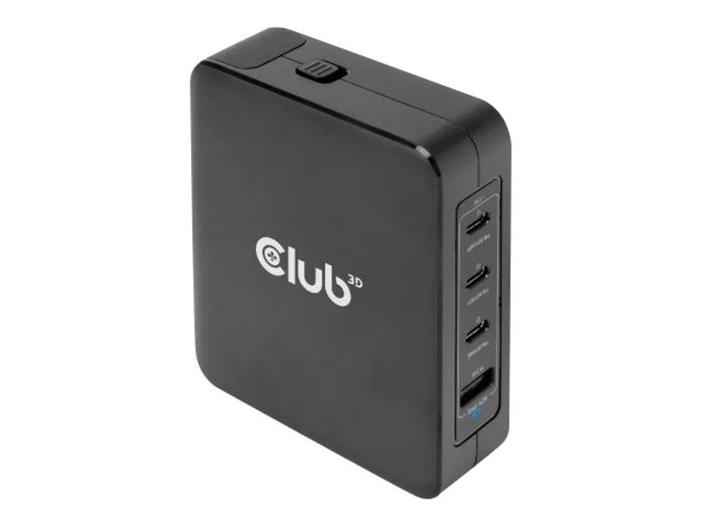 Club 3D CAC-1917 - Netzteil - GaN-Technologie - 140 Watt - 5 A - Power Delivery 3.1, PD/PPS - 4 Ausgabeanschlussstellen (USB, 3 x USB-C)