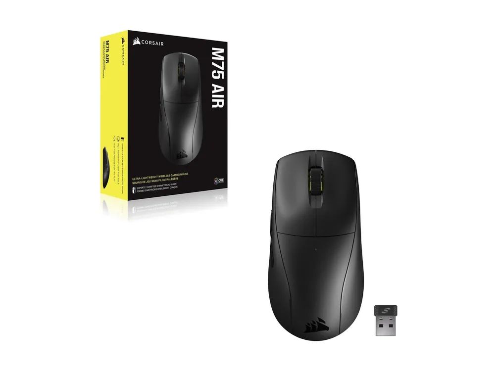 Corsair M75 AIR - Maus - optisch - 5 Tasten - kabellos - 2.4 GHz, Bluetooth - kabelloser Empfänger (USB)