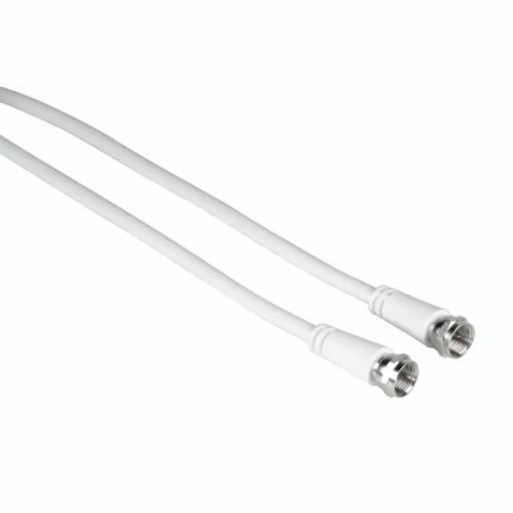 Hama SAT-Anschlusskabel, F-Stecker - F-Stecker, 1,5 m, 75 dB, Weiß