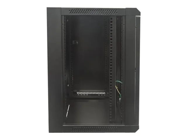 Intellinet Network Cabinet, Wall Mount (Standard), 9U, Usable Depth 410mm/Width 510mm, Black, Flatpack, Max 60kg, Metal & Glass Door, Back Panel, Removeable Sides, Suitable also for use on desk or floor, 19",Parts for wall install (eg screws/rawl plu
