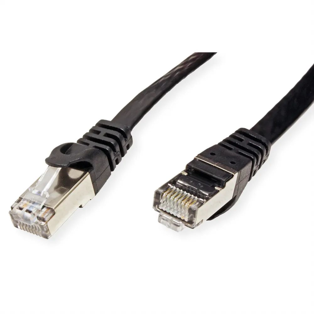 VALUE Patchkabel Cat.6 (Class E) FTP, extra-flach, schwarz, 3 m