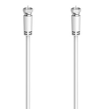 Hama SAT-Anschlusskabel, F-Stecker - F-Stecker, 5,0 m, 90 dB, Weiß